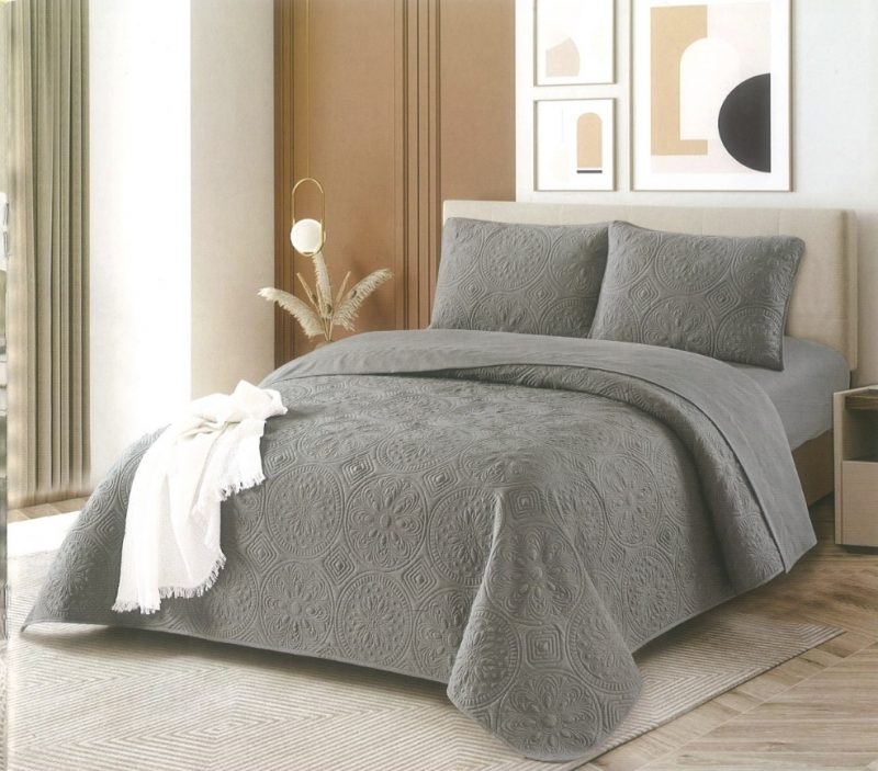 Cobertor color entero gris - Imagen 1